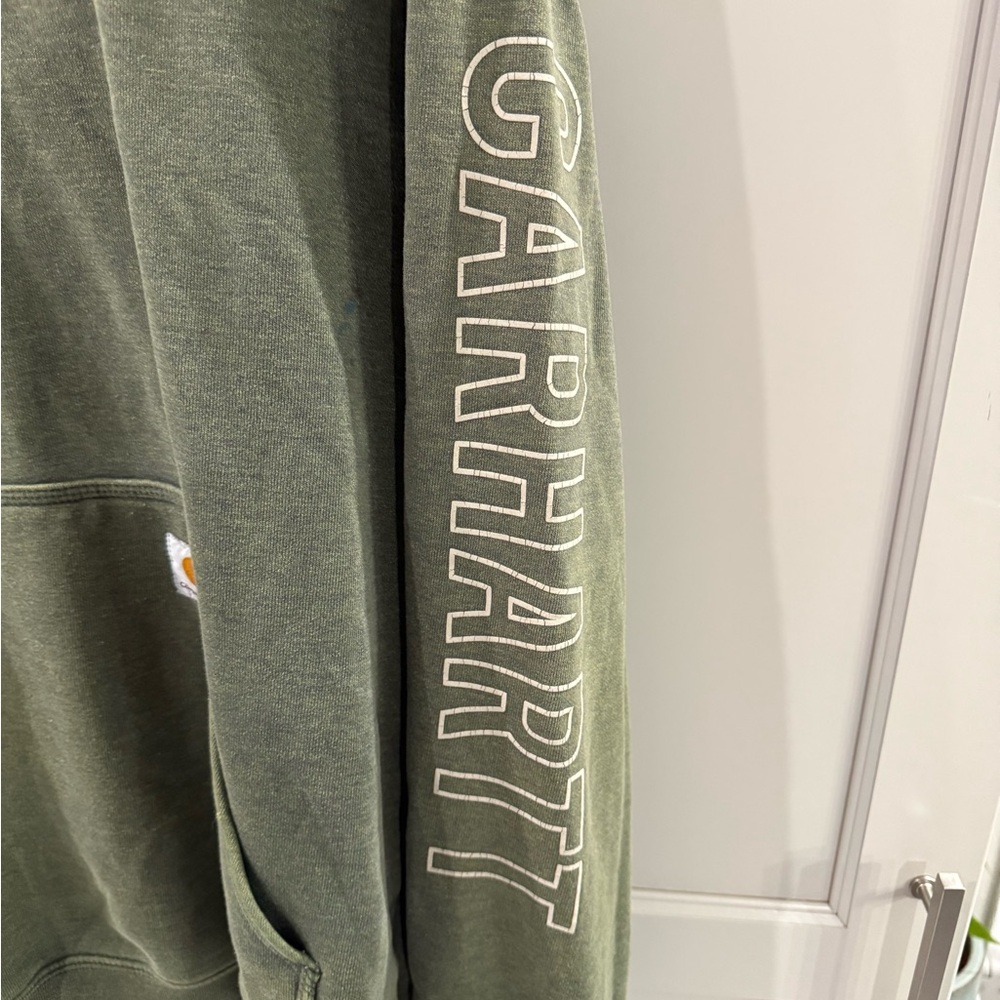 Carhartt  Hooded Sweatshirt - Olive Green men’s size L - Picture 7 of 8